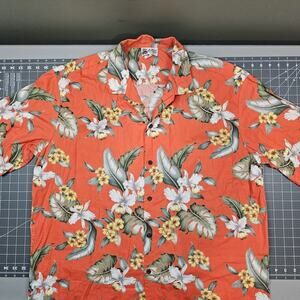 Vintage Aloha Republic Hawaiian Shirt XXL Hawaii USA Made Floral Beach Red 90s
